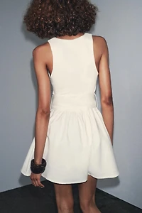 COMBINATION TWILL BELTED DRESS