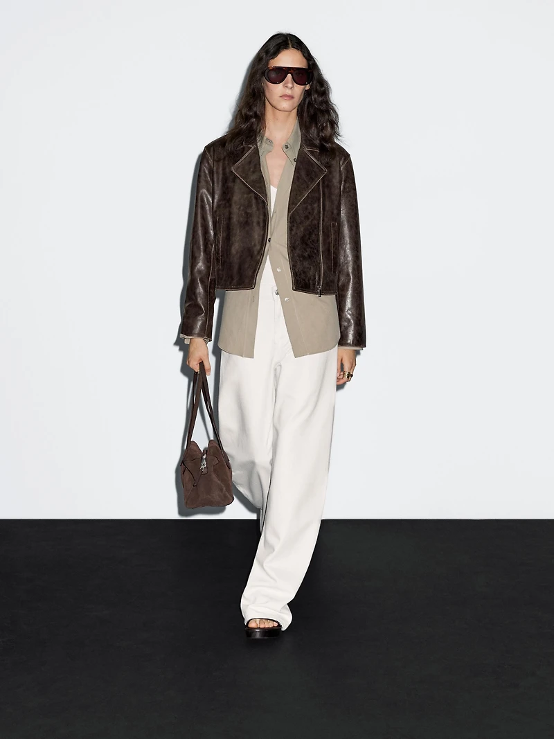 Nappa leather biker jacket