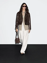 Nappa leather biker jacket