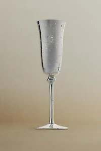 MERCURIZED GLASS CHRISTMAS FLUTE GLASS