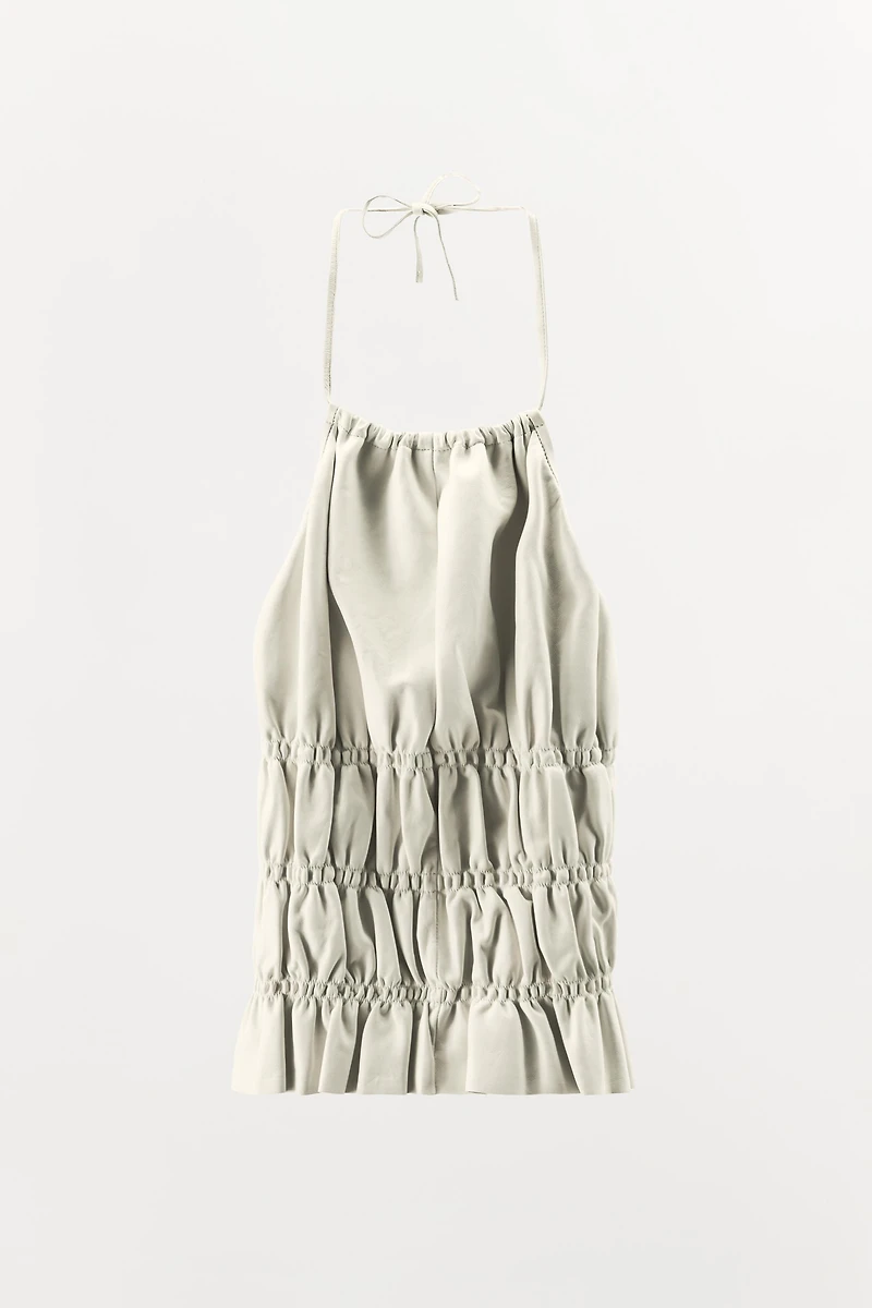 LIMITED EDITION 100% LEATHER HALTER TOP
