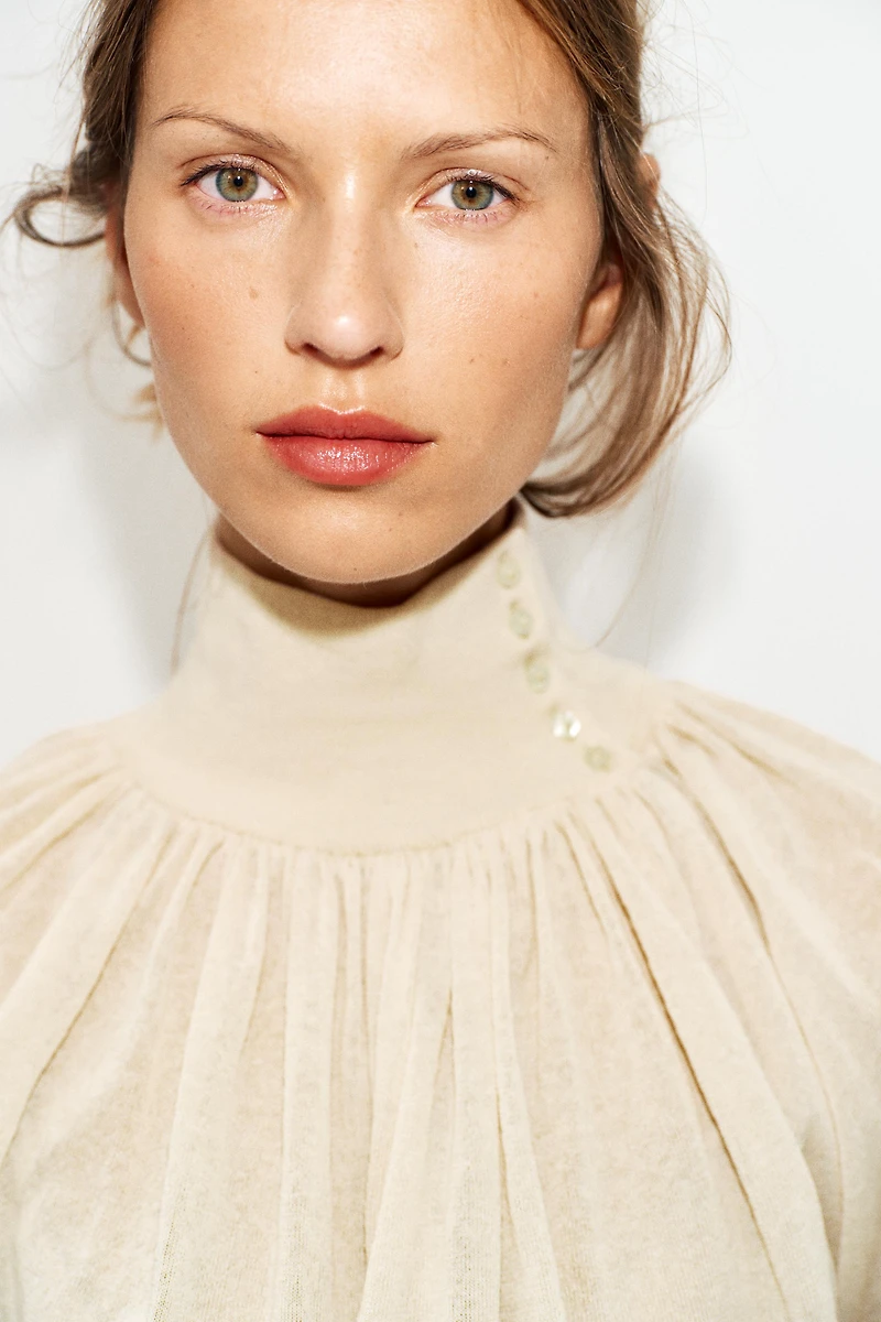 BLOUSE FLUIDE EN MAILLE BIMATIÈRE