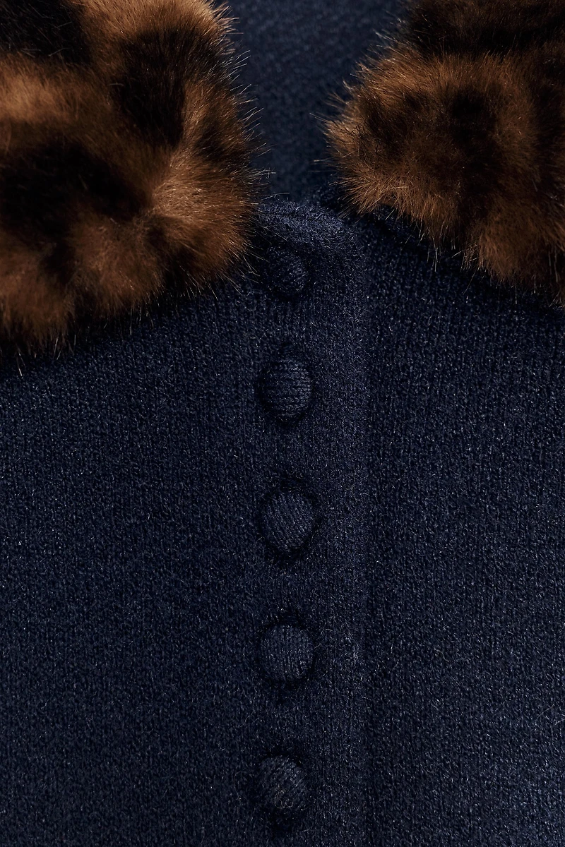VESTE EN MAILLE COL IMPRIMÉ ANIMAL
