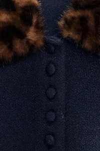 VESTE EN MAILLE COL IMPRIMÉ ANIMAL