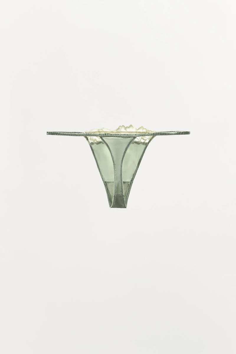SILK LACE THONG