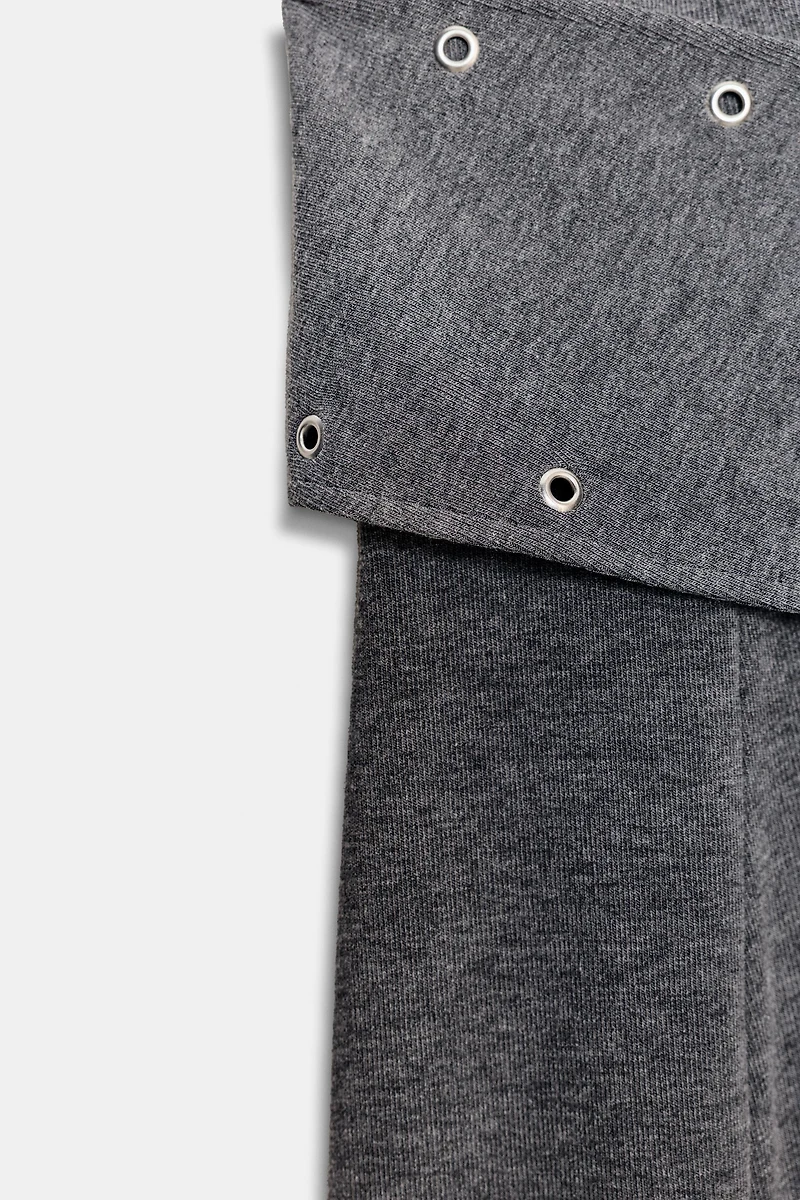 SOFT STUDDED MIDI SKIRT