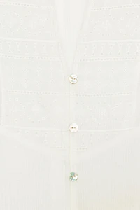 EMBROIDERED RUFFLE TOP