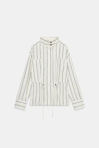 STRIPED PAJAMA SHIRT WITH POCKETS