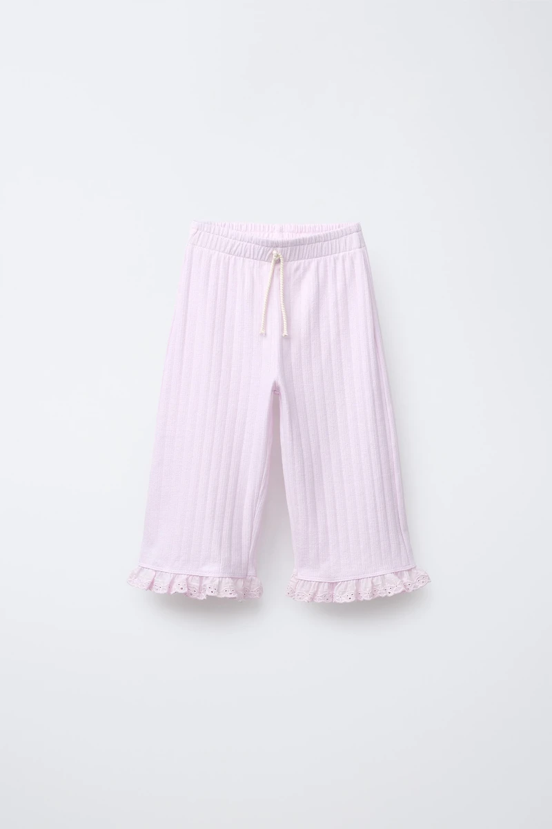 SWISS EMBROIDERED JACQUARD PANTS