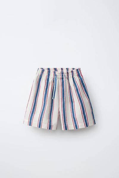 SHORTS À RAYURES