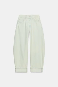 TRF MID-RISE FOLDED HEM BARREL JEANS
