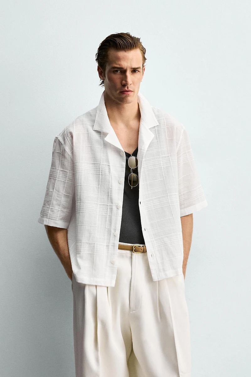 RELAXED FIT COTTON - LINEN SHIRT