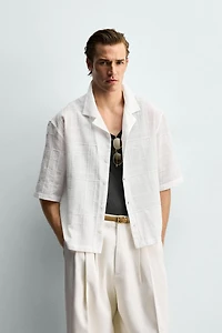 RELAXED FIT COTTON - LINEN SHIRT