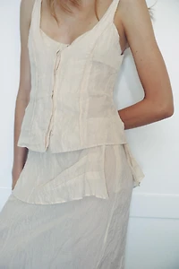 WRINKLED EFFECT BUTTON TOP