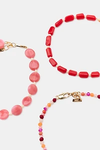 3-PACK BEADED ANKLE BRACELETS