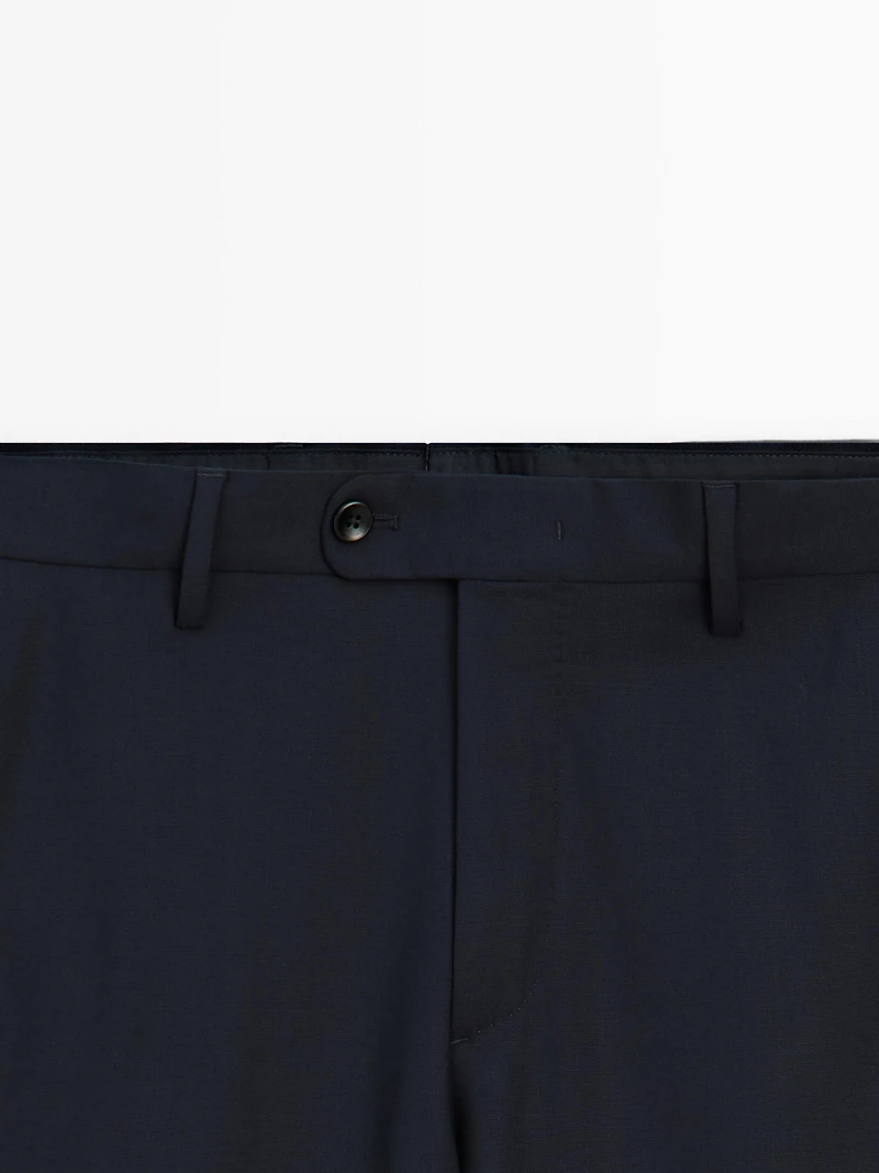 Wool blend suit trousers