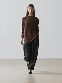 Long sleeve T-shirt with lace detail