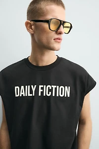 RELAXED FIT TEXT TANK TOP
