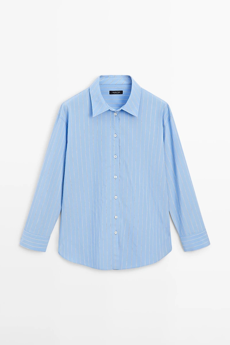 Striped loose-fitting shirt