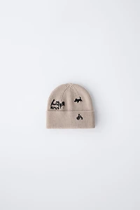 EMBROIDERED KNIT HAT