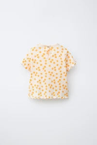 T-SHIRT CÔTELÉ À FLEURS