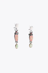 STONE FLOWER EARRINGS
