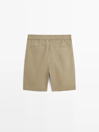 Linen jogger-fit Bermuda shorts