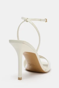PATENT FINISH HEELED SANDALS