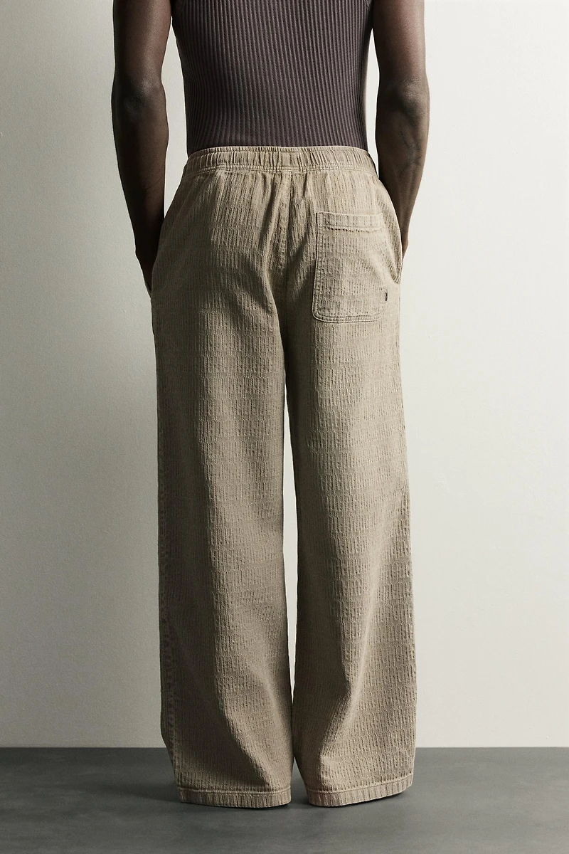 WASHED JACQUARD RELAXED FIT PANTS