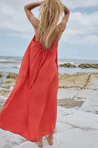 ROBE MI-LONGUE FLUIDE À NŒUD