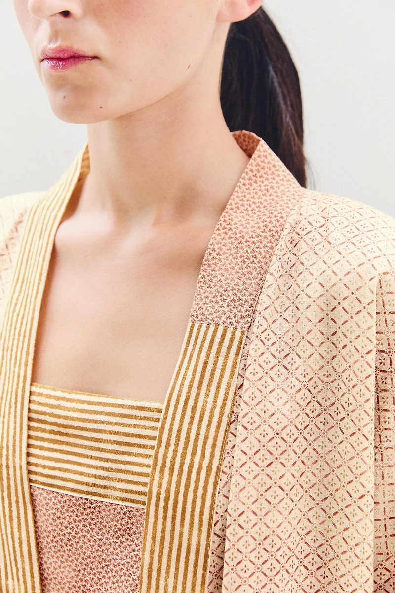 ROBE DE CHAMBRE À MOTIFS MIXTES | KATHARINE POLE