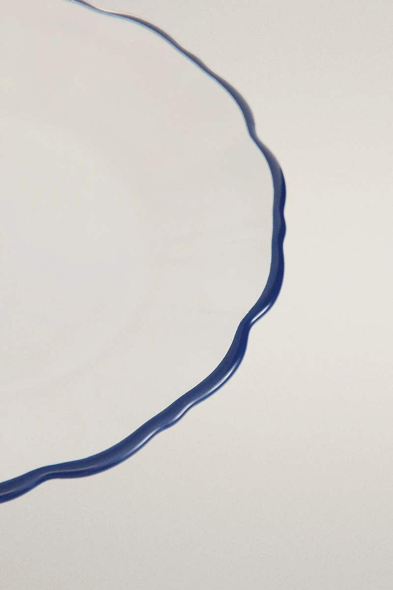 GLASS SIDE PLATE WITH RIM