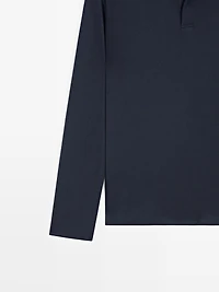 Polo à manches longues avec bouton-pression