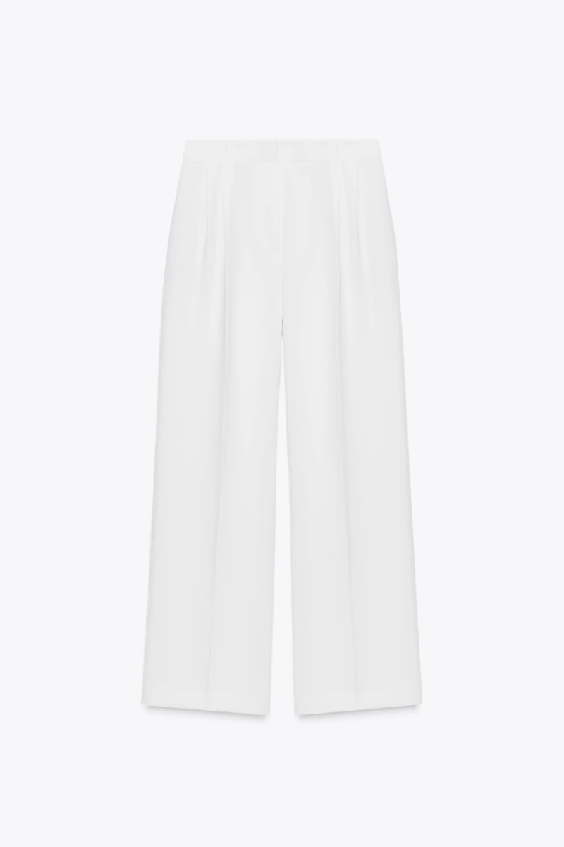 PLEATED WIDE LEG PANTS