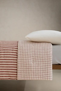 KIDS' LINEN AND COTTON STRIPED QUILT