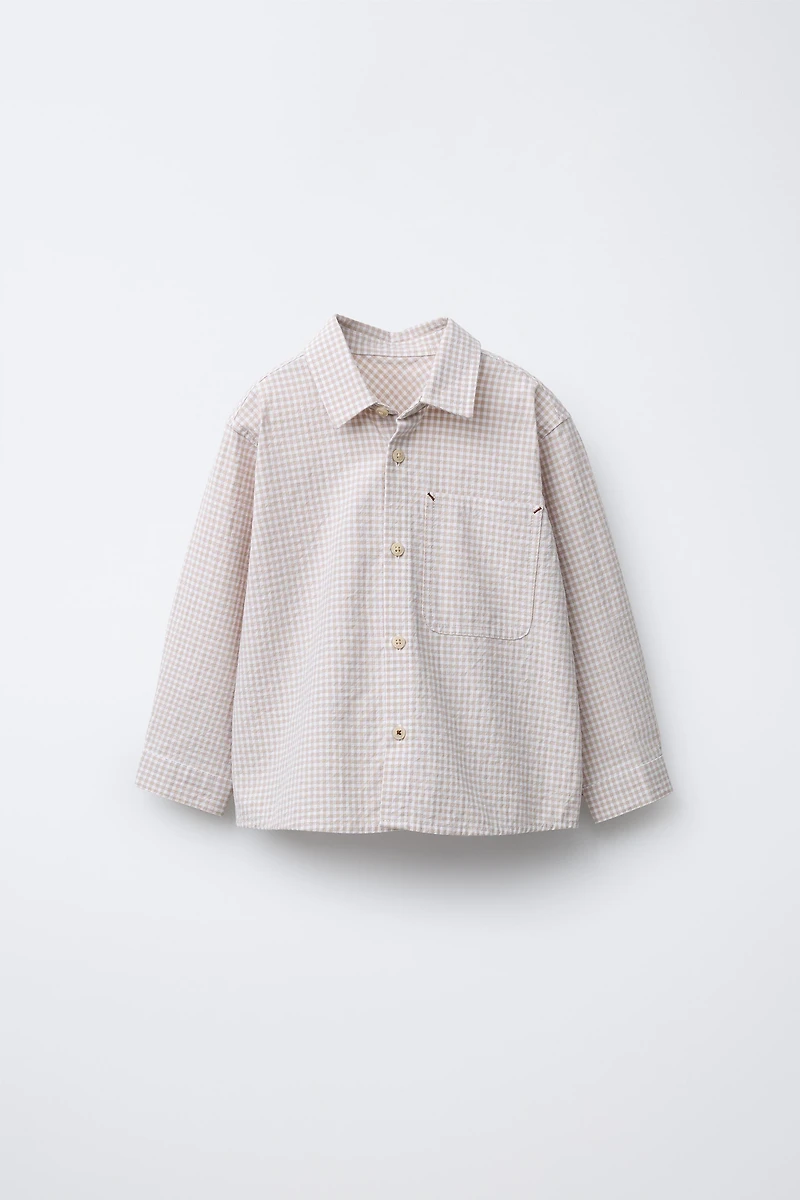 CHEMISE À POCHE CARREAUX VICHY