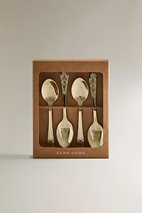 LOT CUILLÈRES À DESSERT GRAVÉES (LOT DE 4)