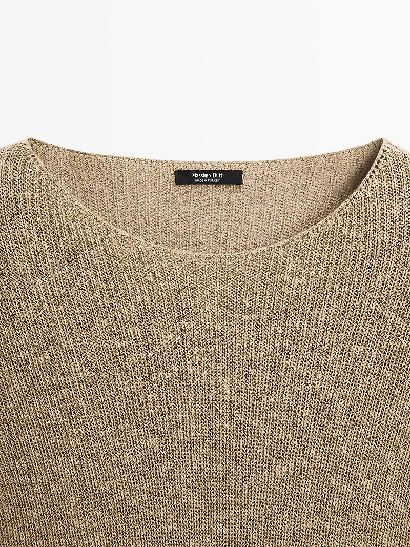 Cotton blend knit sweater