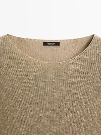 Cotton blend knit sweater