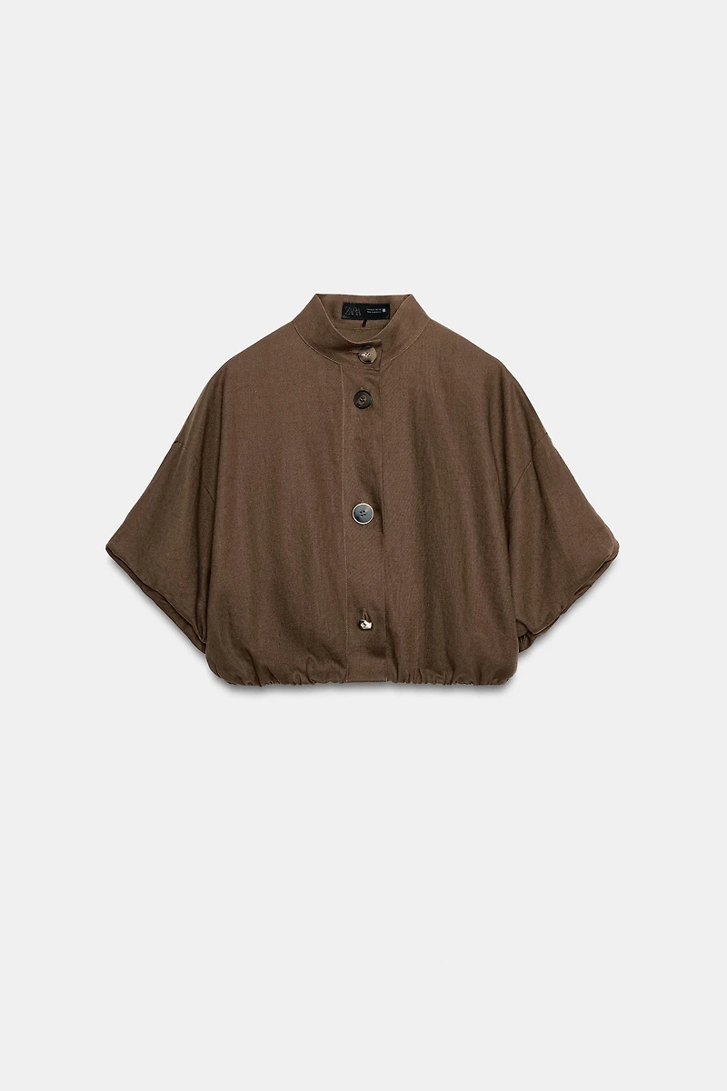 LINEN BLEND BALLOON SHIRT