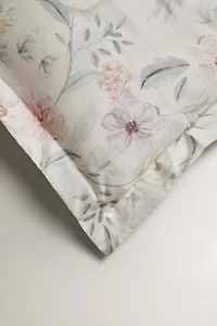 FLORAL SATEEN PILLOWCASE