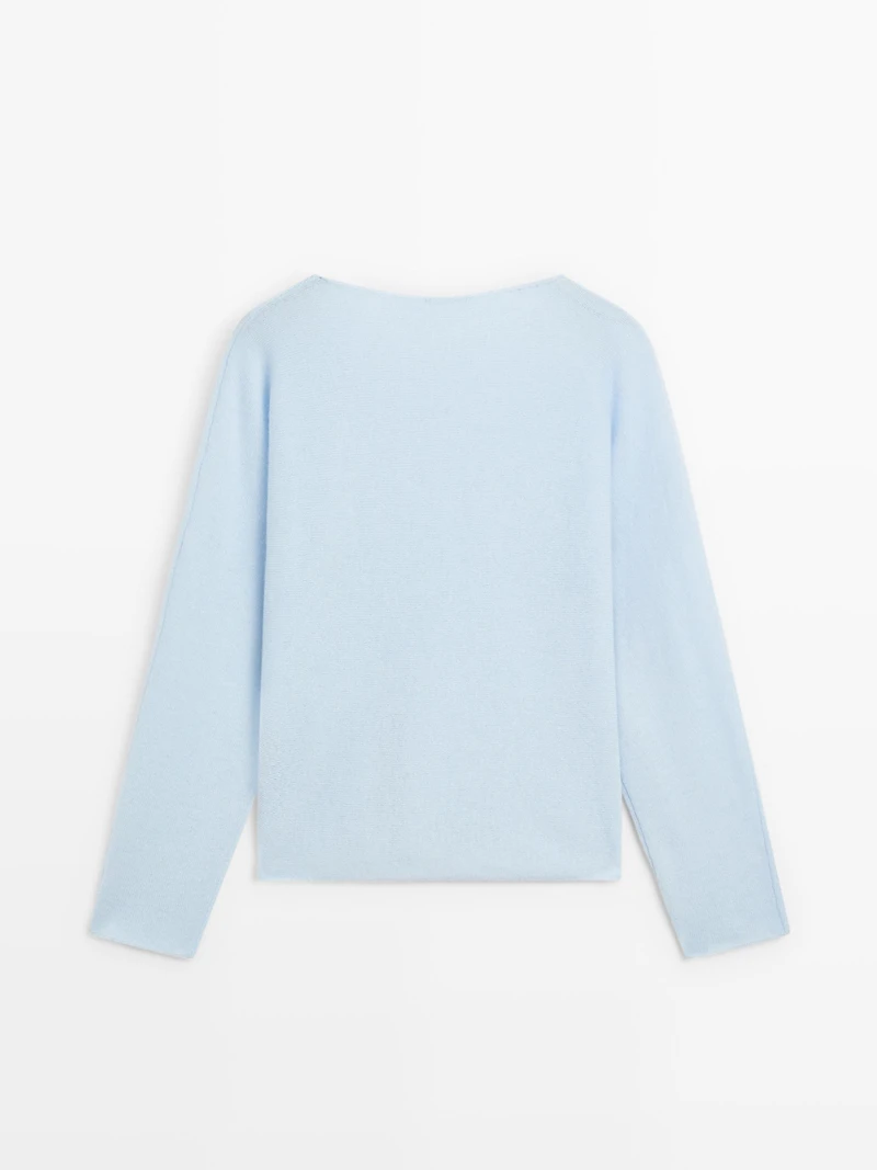 Pull en maille à col bateau