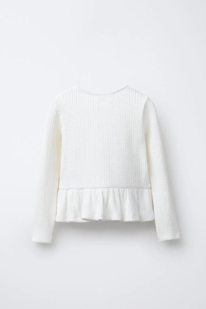 RIBBED SOFT TOUCH SHIRT WITH BOWS