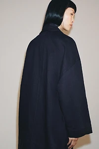OVERSIZED LINEN BLEND COAT ZW COLLECTION