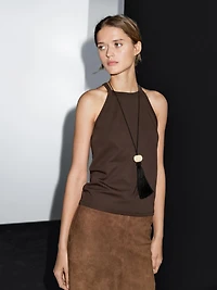 Cotton blend halter top