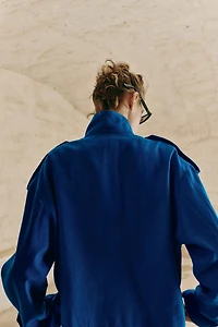 VESTE COL MONTANT EN LIN