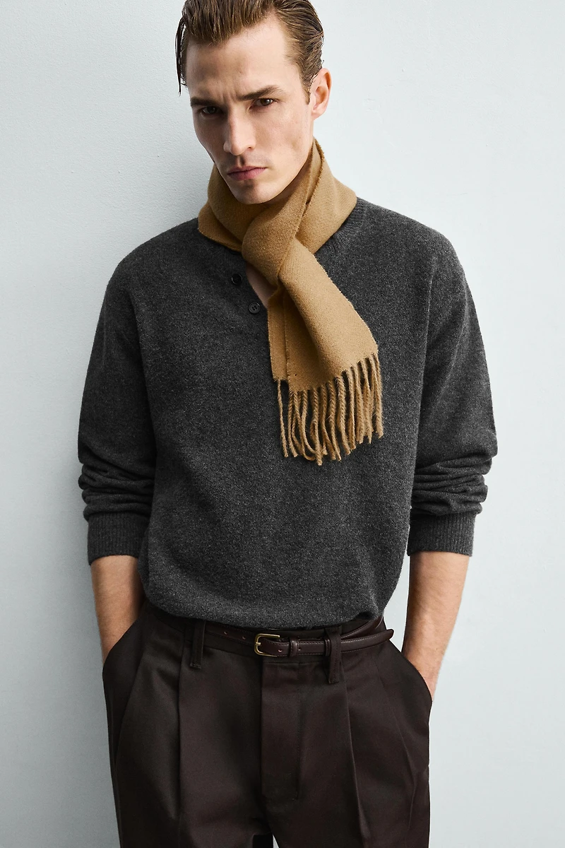 NARROW FRINGED SCARF