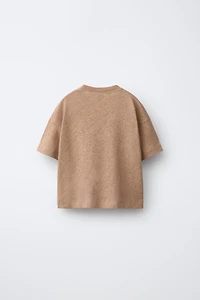 T-SHIRT EN COTON ET LIN AVEC INSCRIPTION