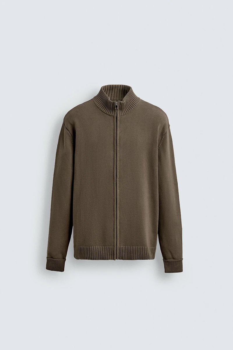 ZIP-UP KNIT CARDIGAN