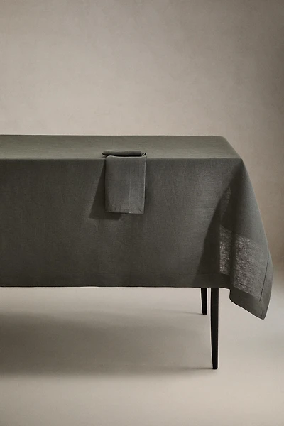 PLAIN COLORED LINEN TABLECLOTH